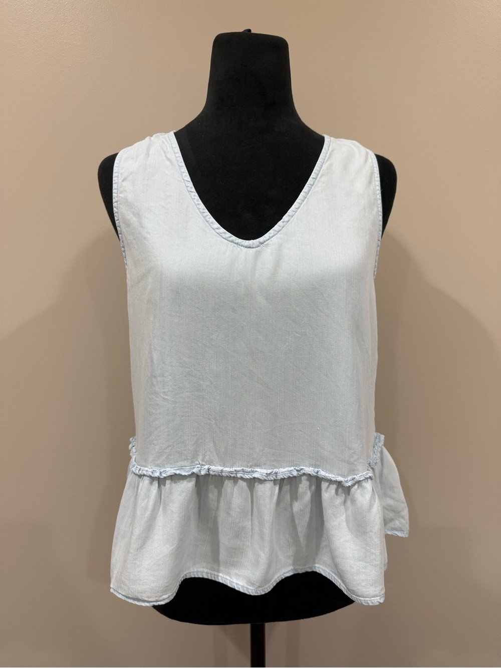Rails Mira Light Vintage Blue Peplum Tank Top